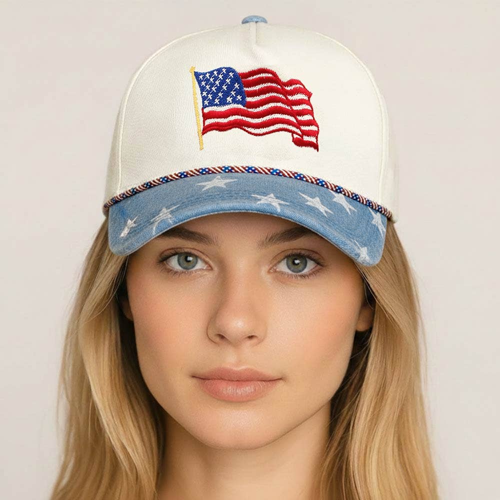 USA Flag Hat 250th Denim Dark
