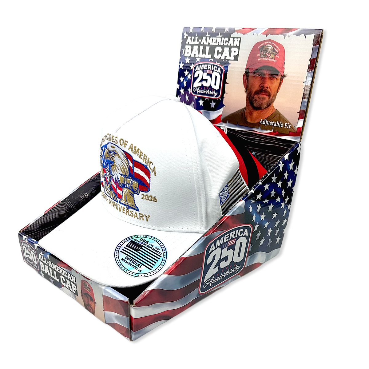 USA 250th Anniversary Patriot Baseball Caps
