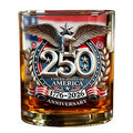 America 250 Years Anniversary Hand-blown Glassware America 250th Patriotic Eagle Cup Whiskey Glasses Rotating Cup