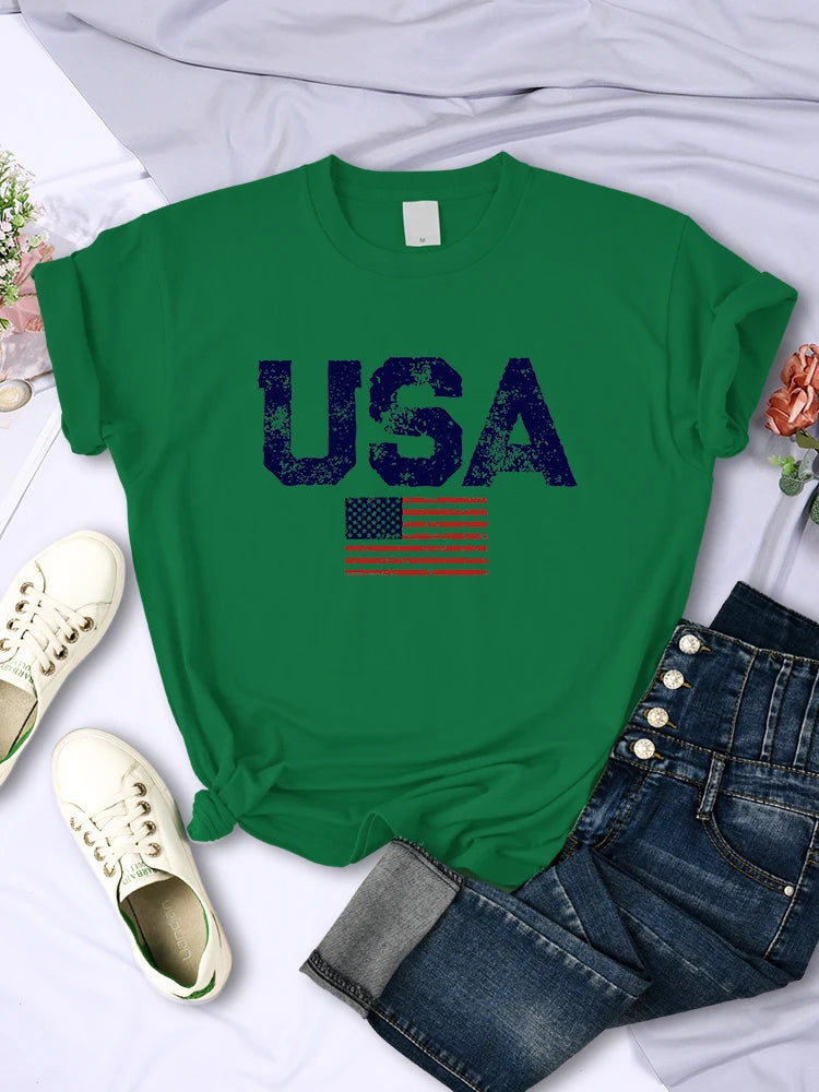 USA American Flag Women T-Shirt
