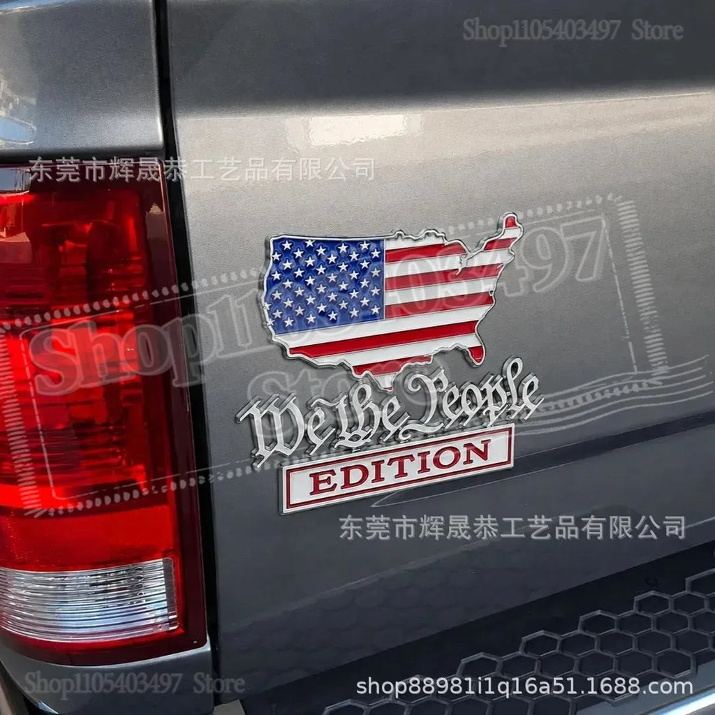 Patriot Flag Edition Metal Car Emblem Badge