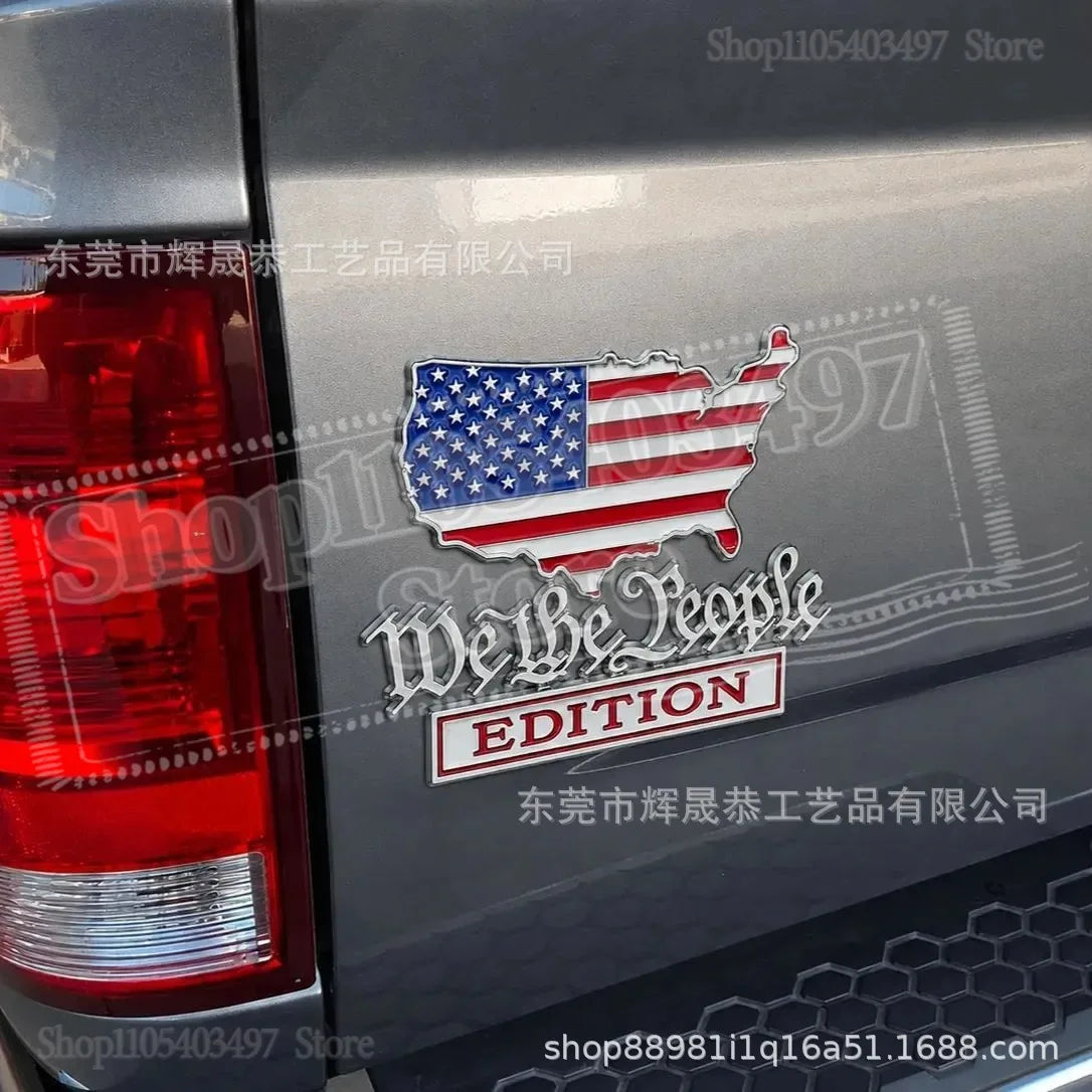 Patriot Flag Edition Metal Car Emblem Badge