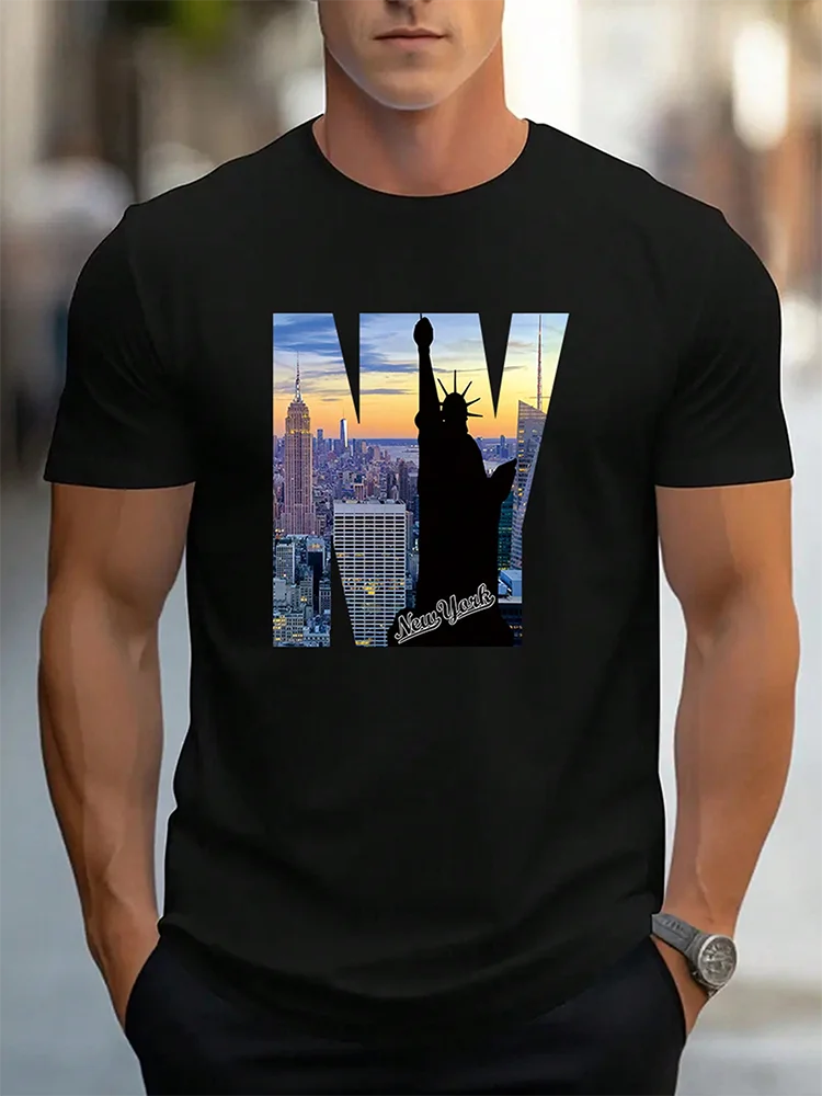 USA Flag Print Men's T-shirt