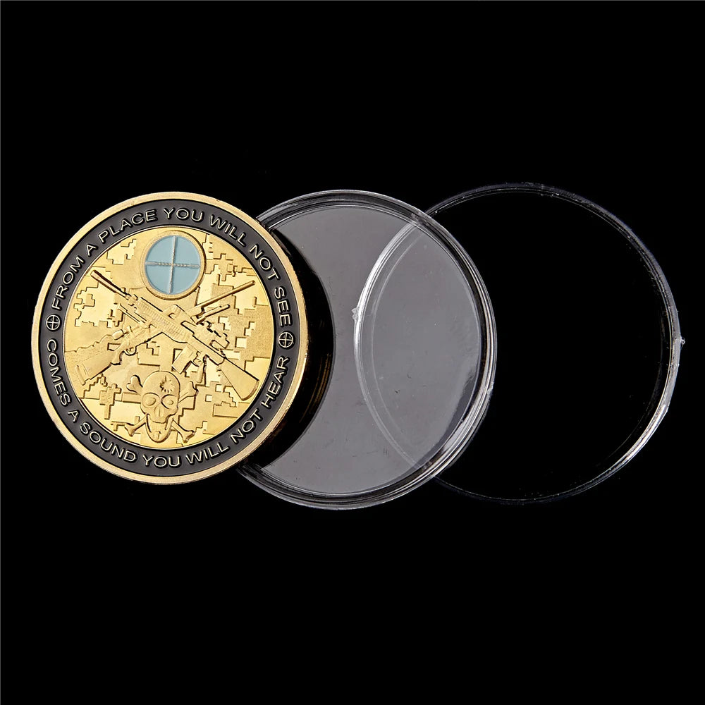 USA Skull Sniper USA Gold Coin Collectible