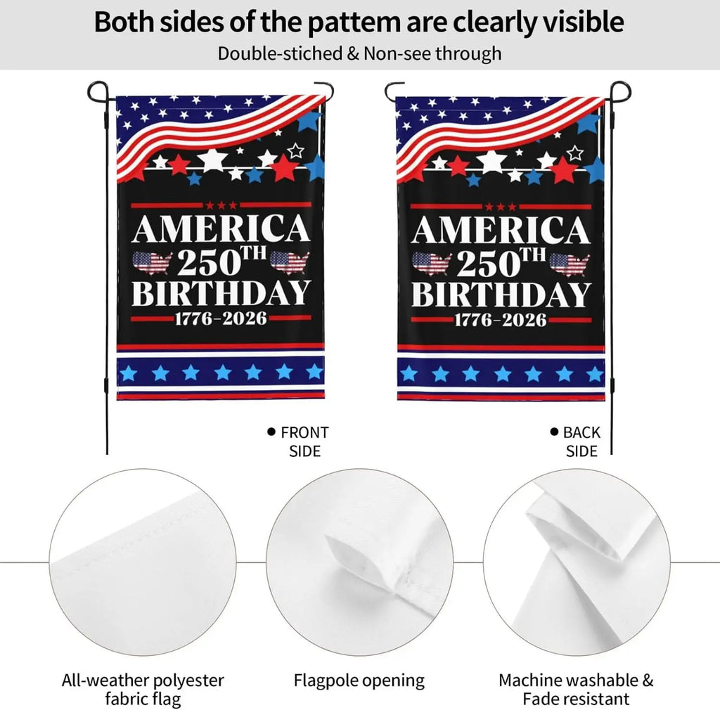 Double Sided America 250th Birthday Flag