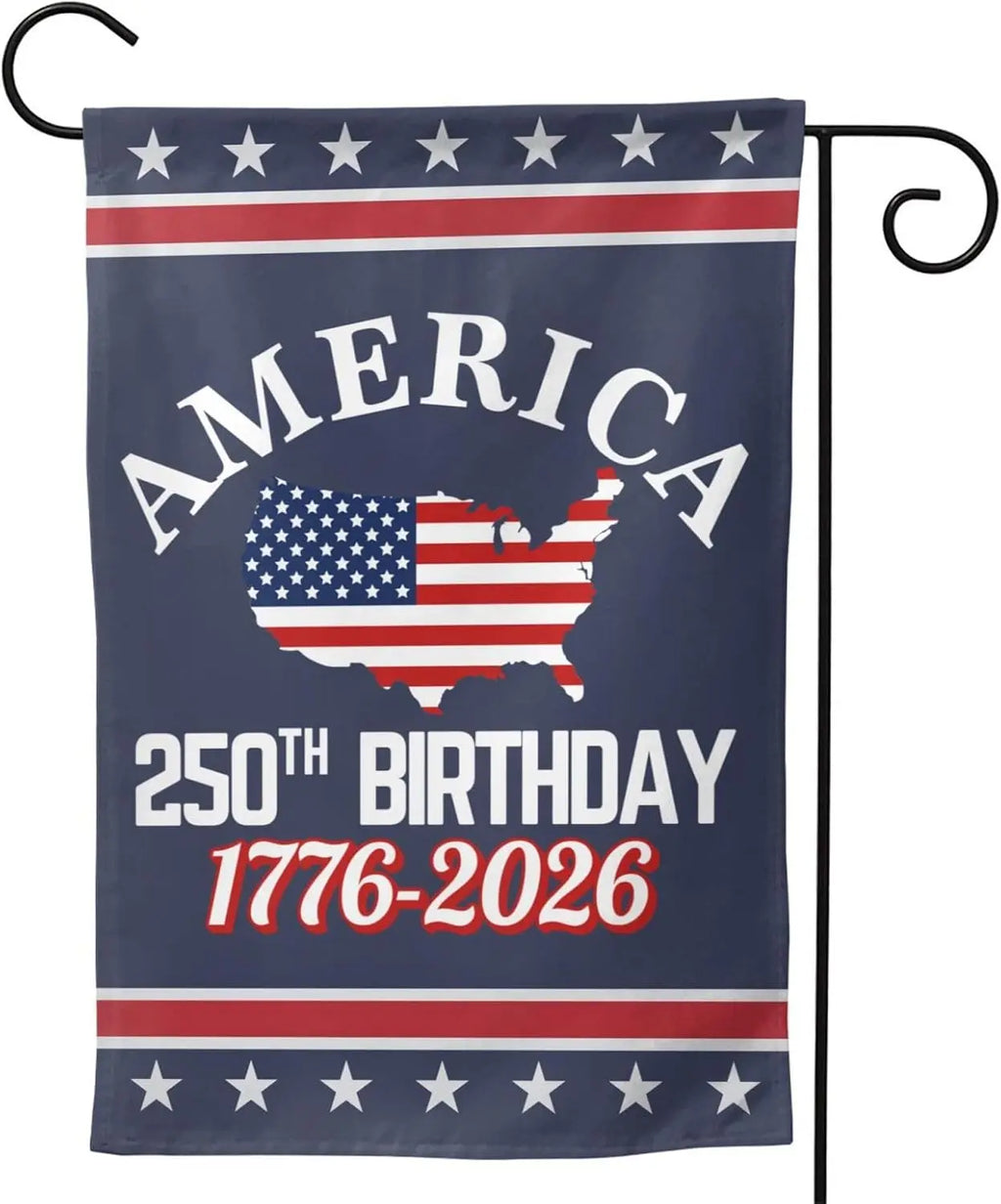 America 250th Birthday Garden Flag