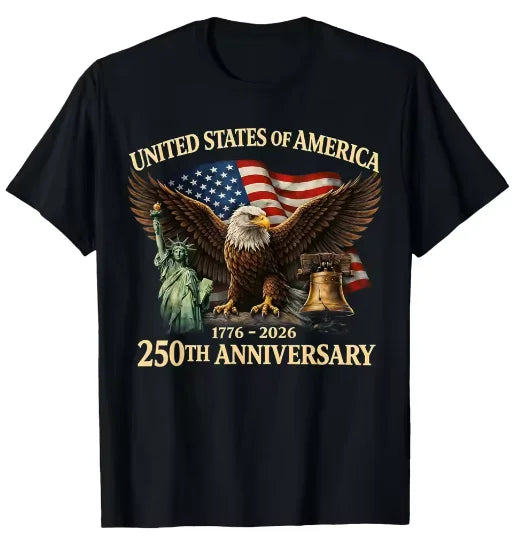 Eagle and Flag 250 Years 4th of July T-Shirt