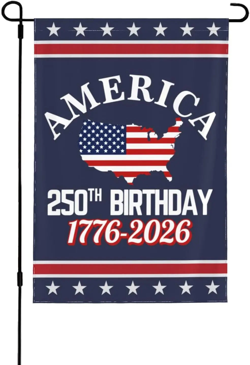 America 250th Birthday Garden Flag