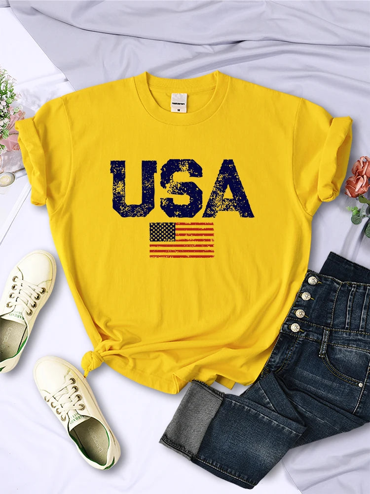 USA American Flag Women T-Shirt