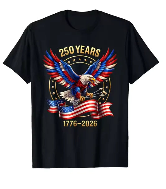 Eagle and Flag 250 Years 4th of July T-Shirt