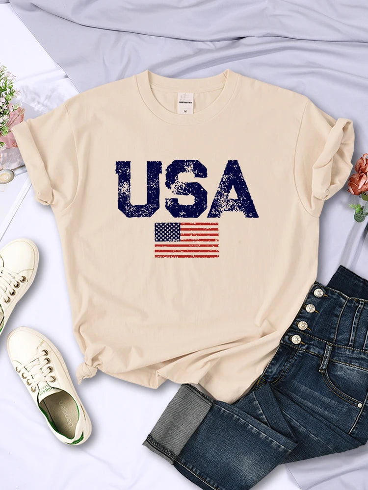 USA American Flag Women T-Shirt