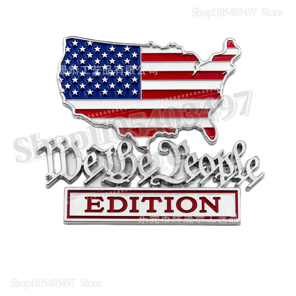 Patriot Flag Edition Metal Car Emblem Badge