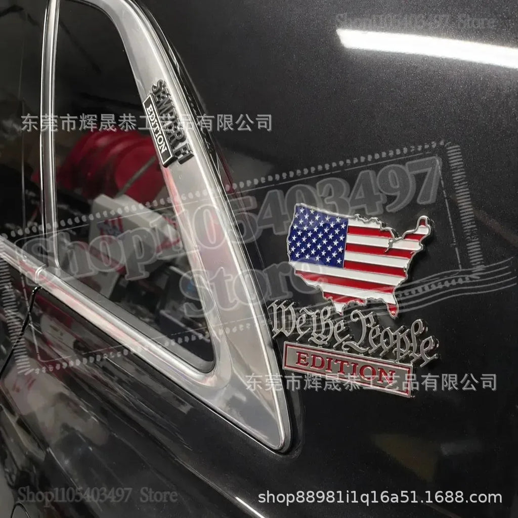 Patriot Flag Edition Metal Car Emblem Badge