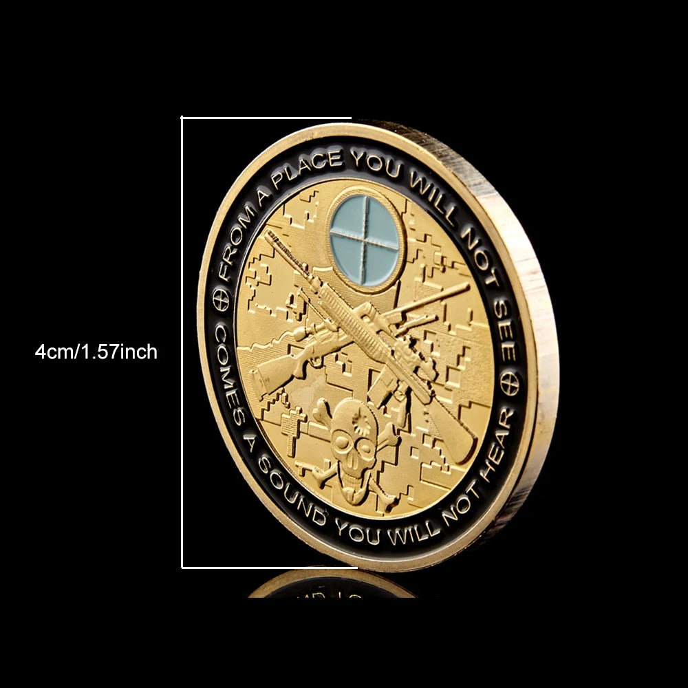 USA Skull Sniper USA Gold Coin Collectible