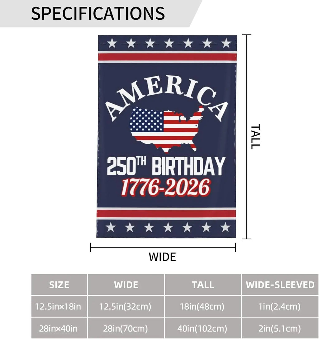 America 250th Birthday Garden Flag