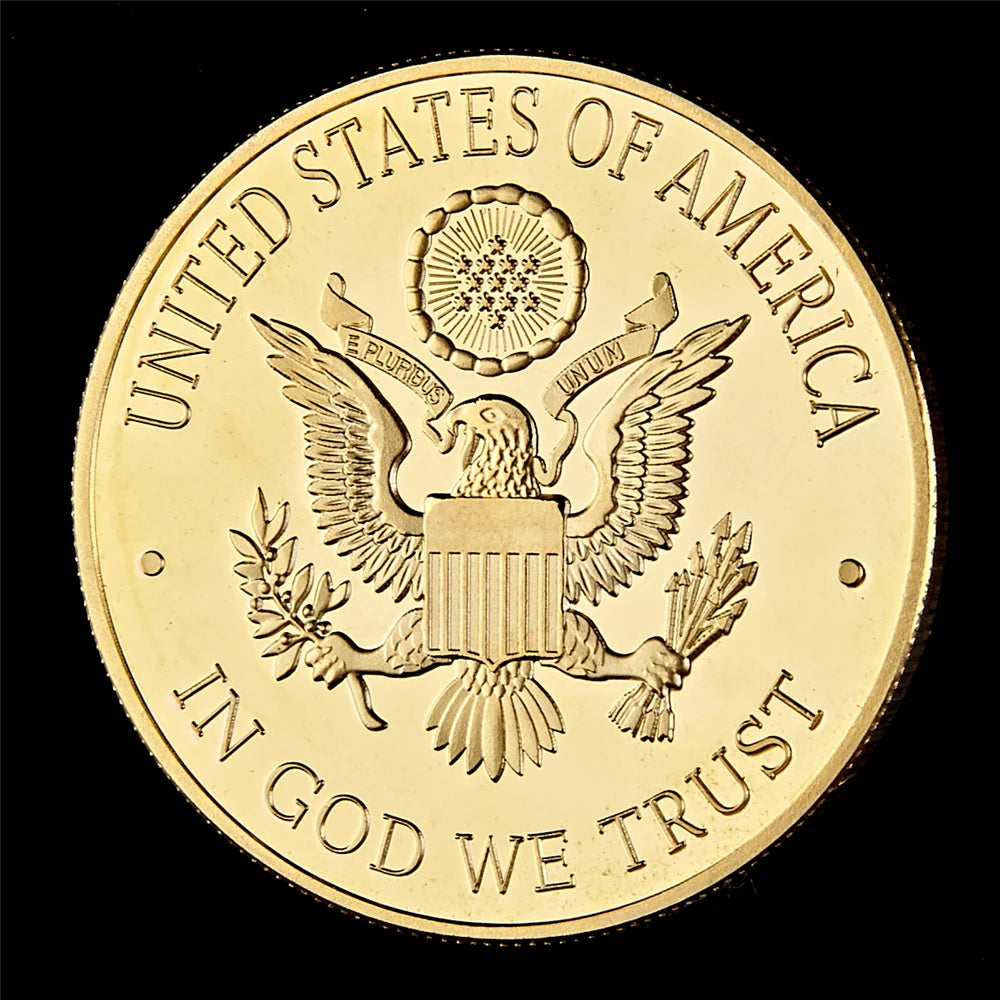 USA New York Lady Statue of Liberty Great Seal of USA Gold Silver Coin