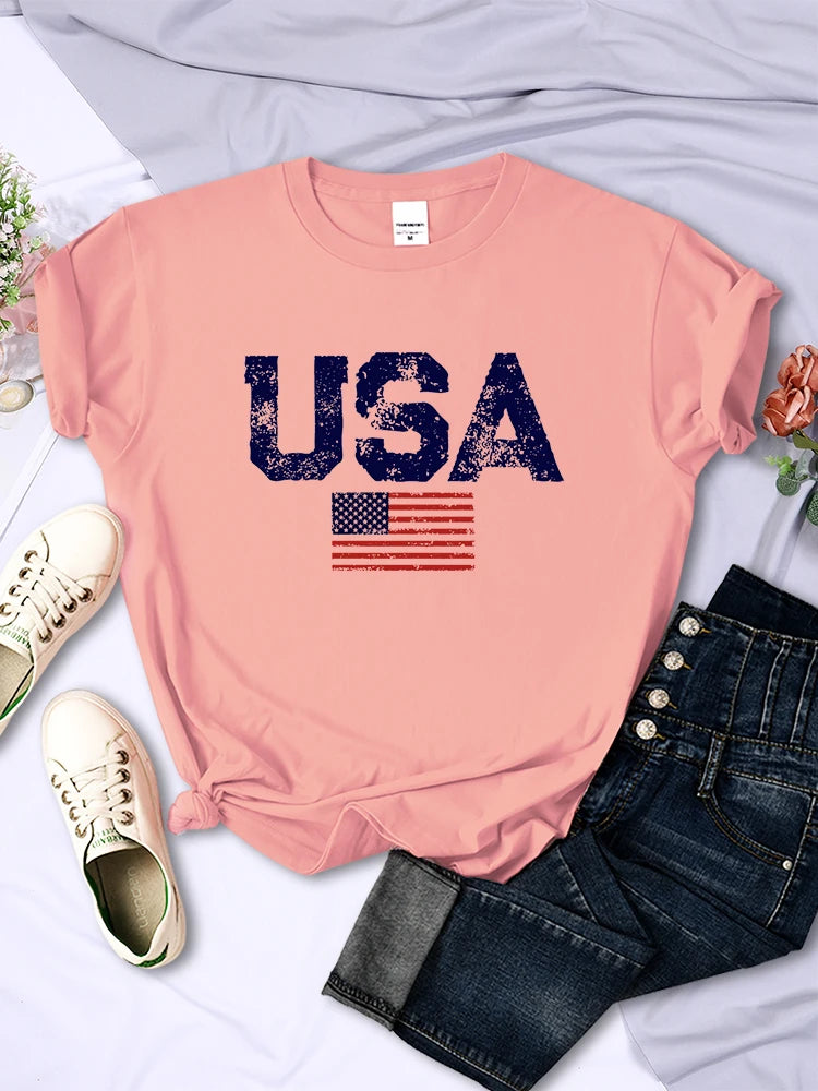 USA American Flag Women T-Shirt