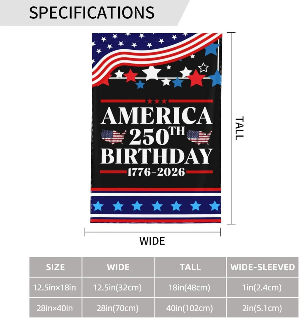 Double Sided America 250th Birthday Flag