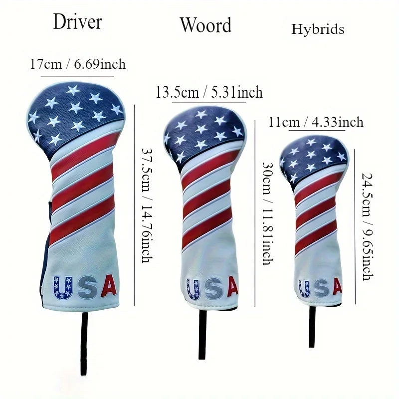 Patriotic Golf Club Head Cover Set