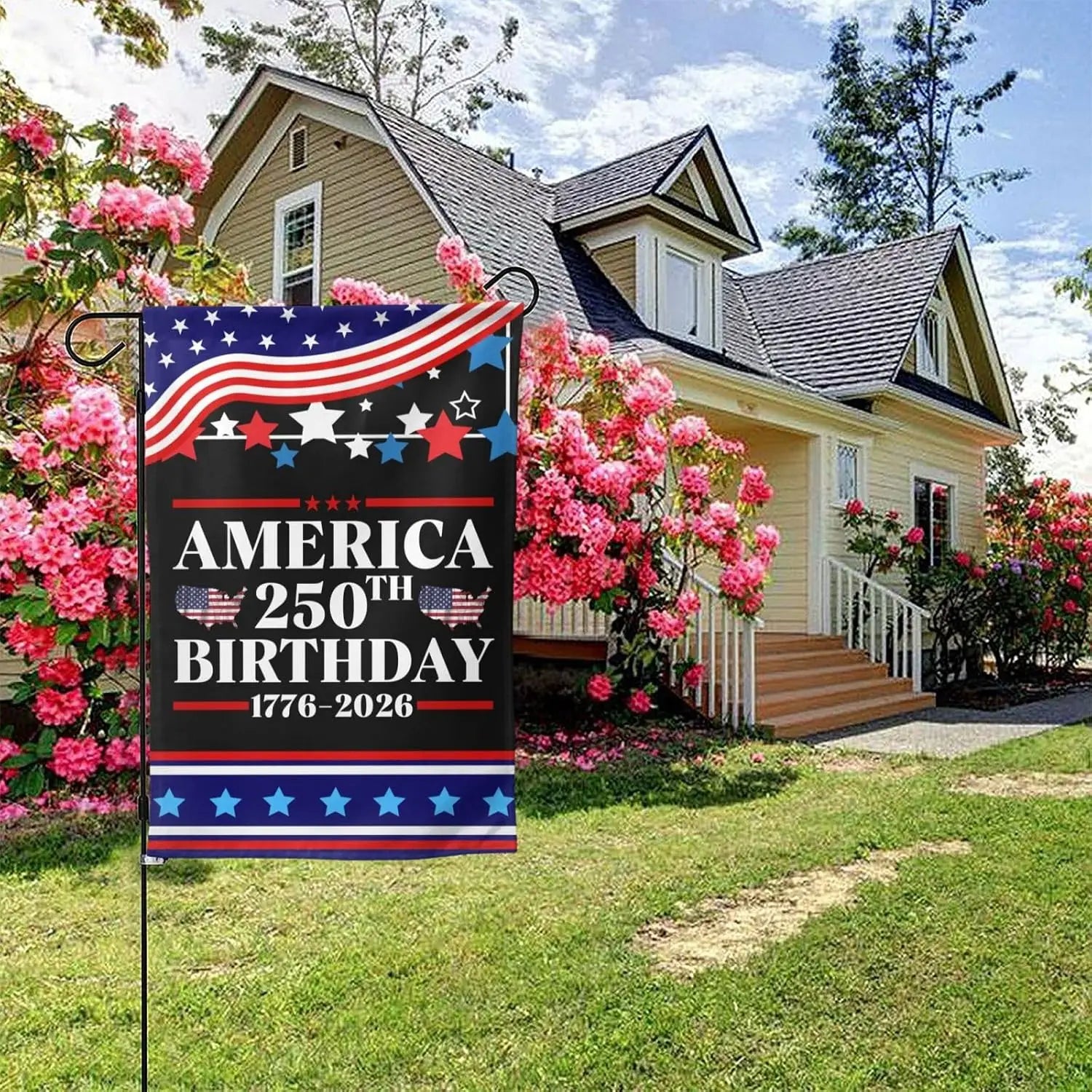 Double Sided America 250th Birthday Flag