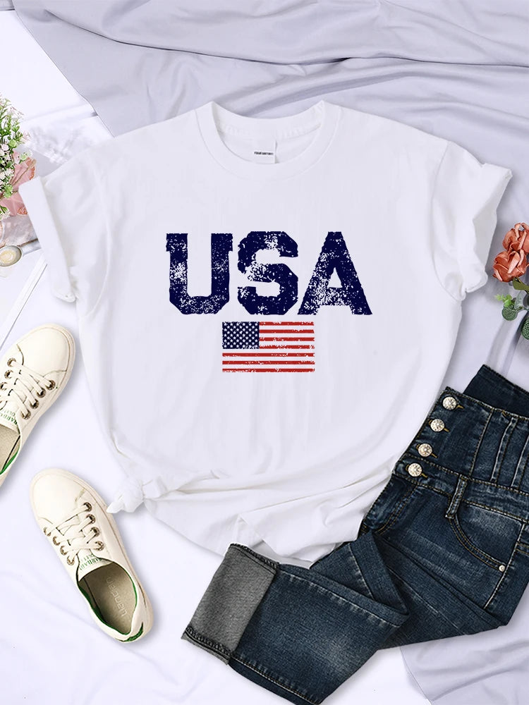 USA American Flag Women T-Shirt