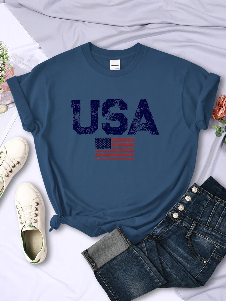 USA American Flag Women T-Shirt