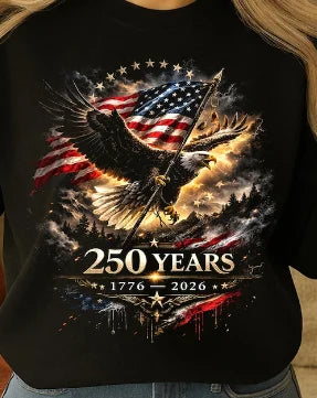 Eagle and Flag 250 Years 4th of July T-Shirt
