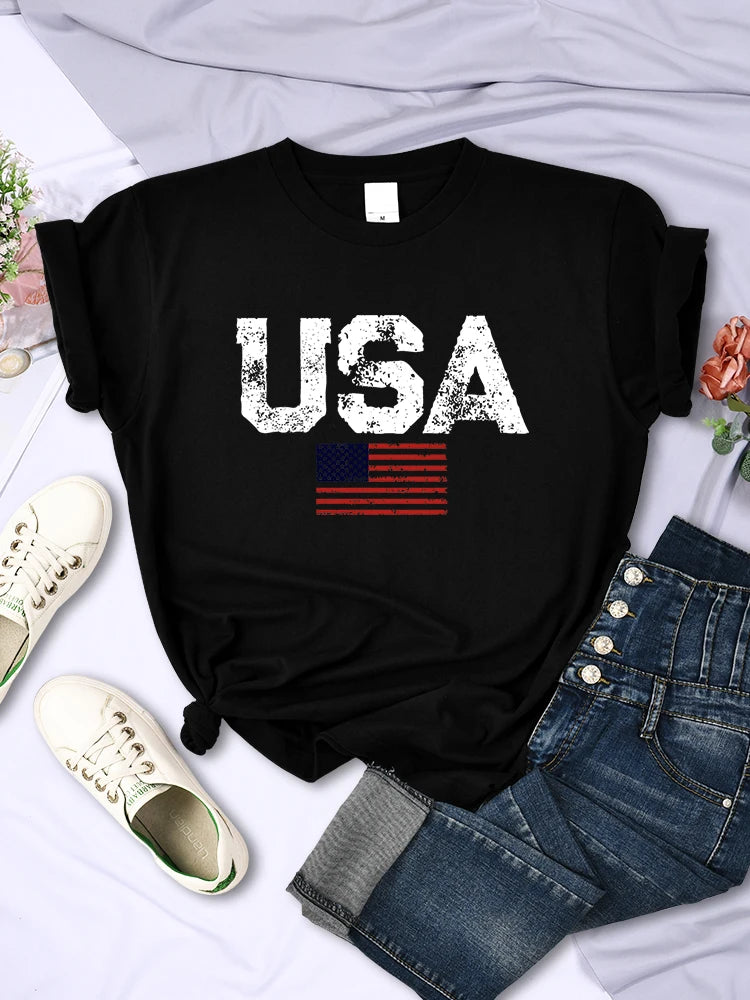 USA American Flag Women T-Shirt