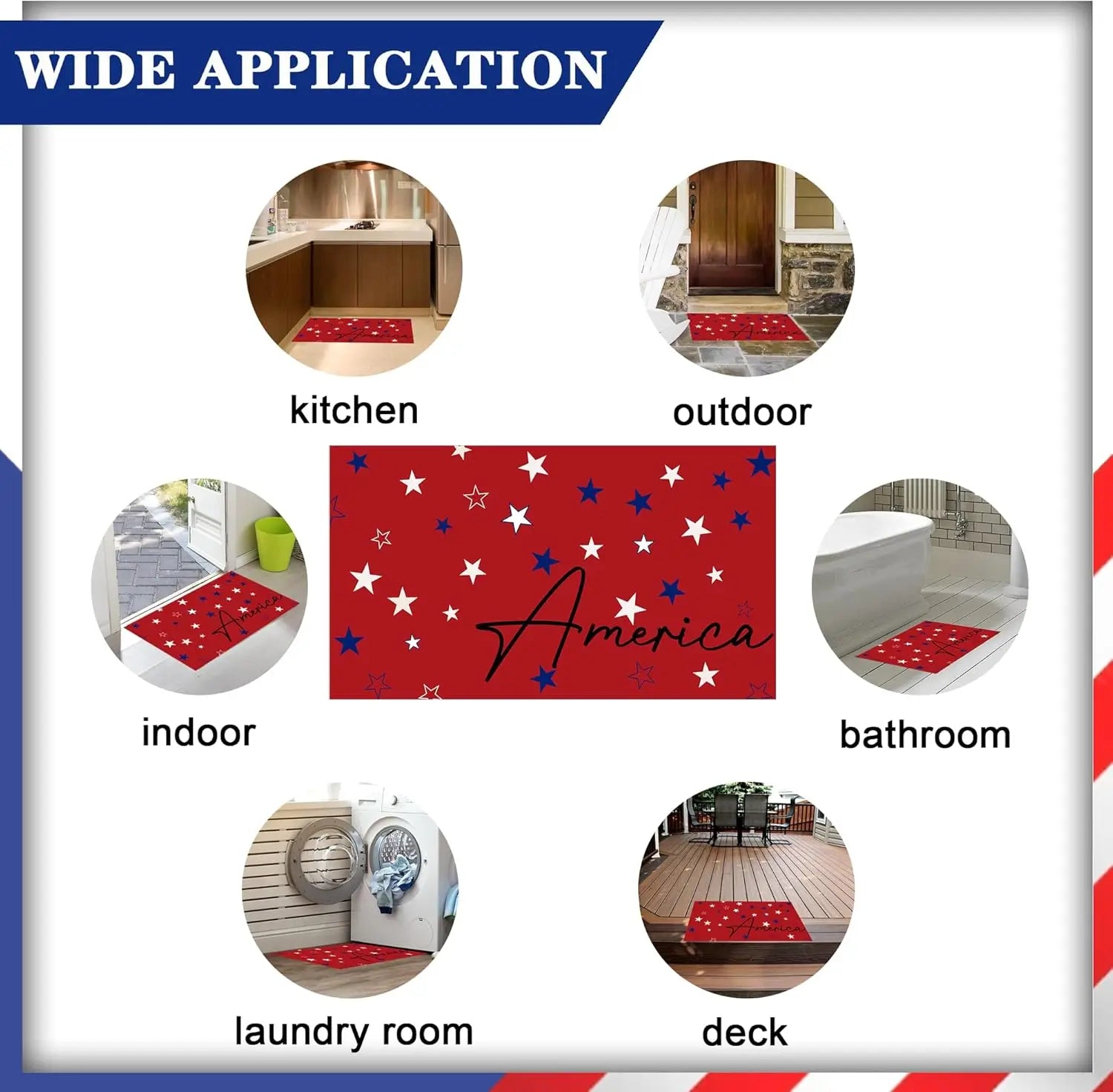 Patriotic Door Mat 4th of July Doormat