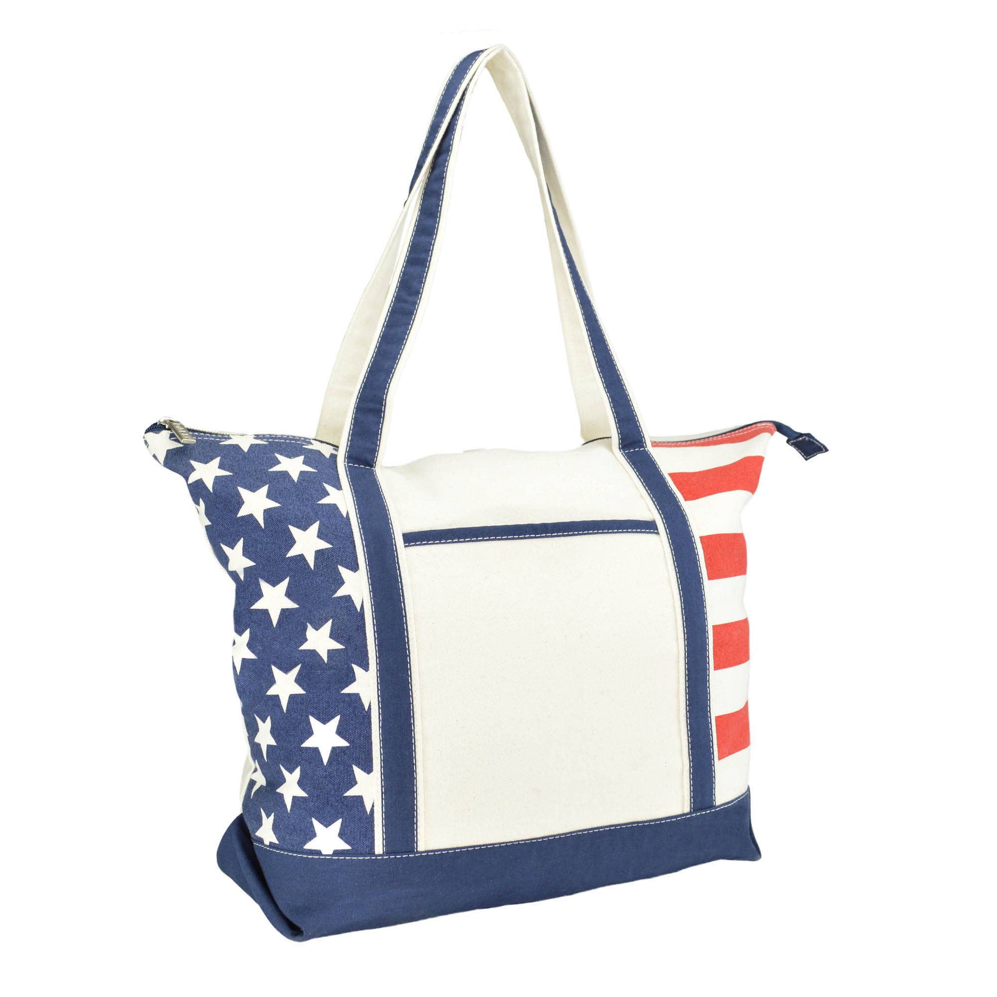 USA Flag Tote Bag With Zipper